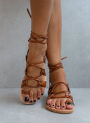 Σανδάλια με κορδόνια Iris Sandals - Καφέ - thefashionproject.gr - IRIS