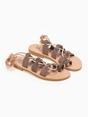Σανδάλια με κορδόνια Iris Sandals - Πούρο - thefashionproject.gr - IRIS