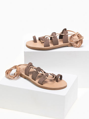 Σανδάλια με κορδόνια Iris Sandals - Πούρο - thefashionproject.gr - IRIS