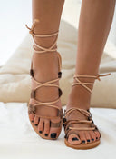 Σανδάλια με κορδόνια Iris Sandals - Πούρο - thefashionproject.gr - IRIS
