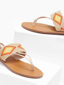 Σανδάλια με κορδόνια και χάντρες - Μπεζ - thefashionproject.gr - The Fashion Project