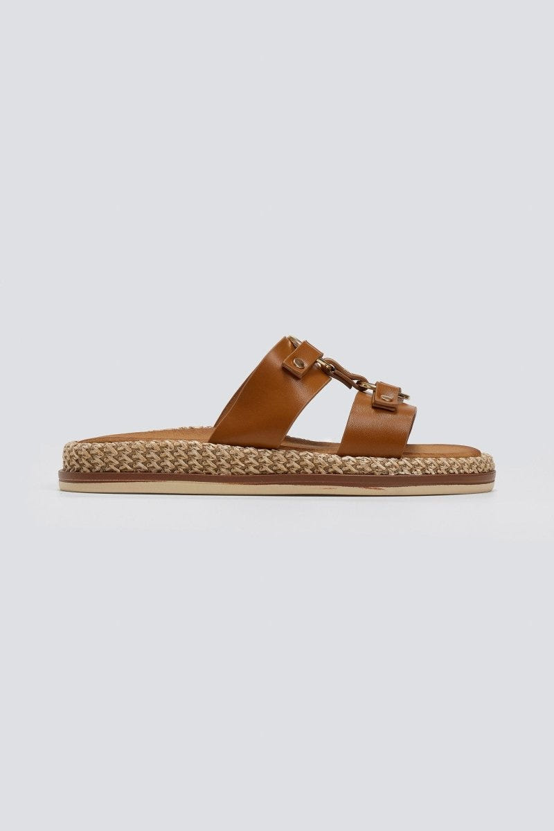 Σανδάλια με κρίκους ERYNN - Κάμελ - thefashionproject.gr - ERYNN