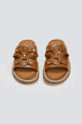 Σανδάλια με κρίκους ERYNN - Κάμελ - thefashionproject.gr - ERYNN