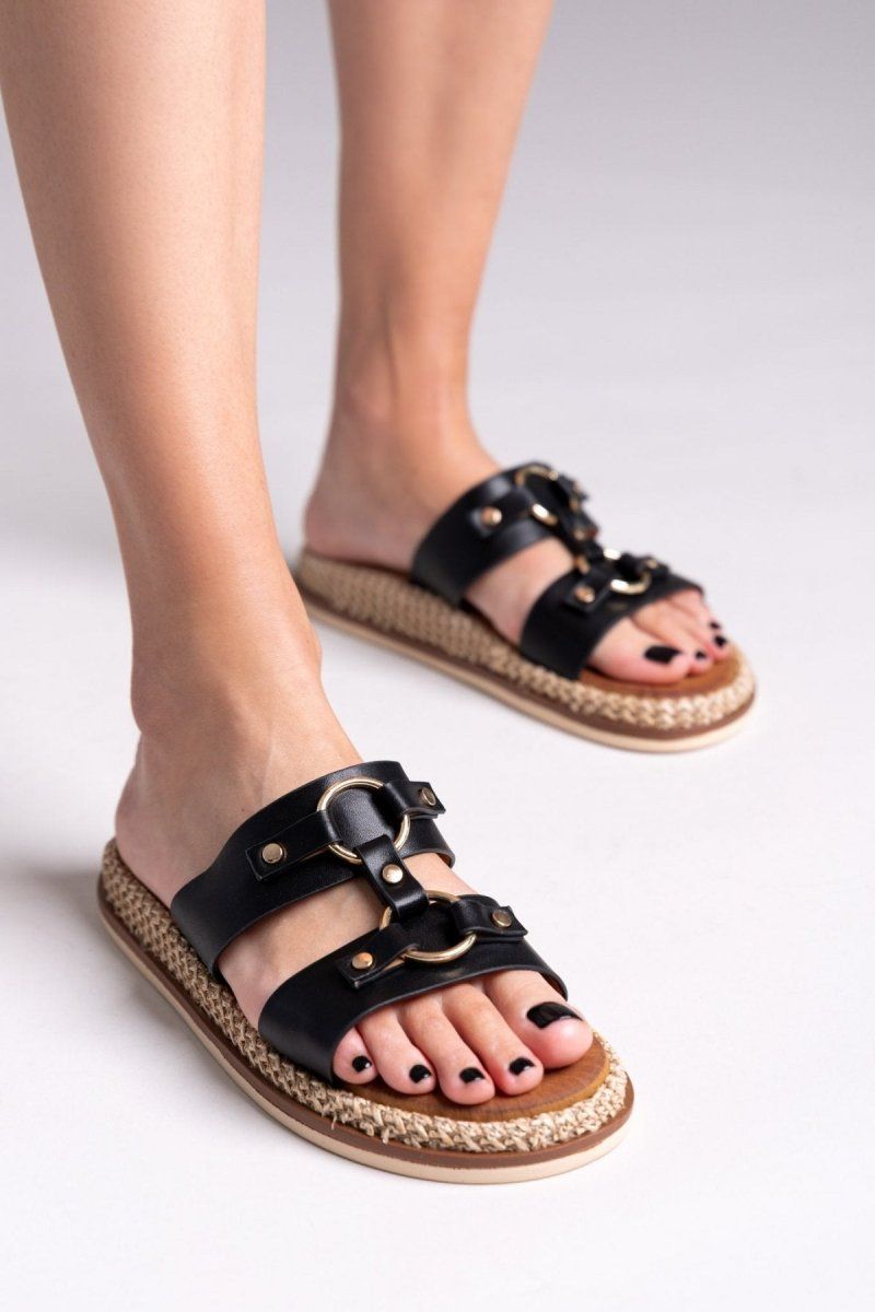 Σανδάλια με κρίκους ERYNN - Μαύρο - thefashionproject.gr - ERYNN
