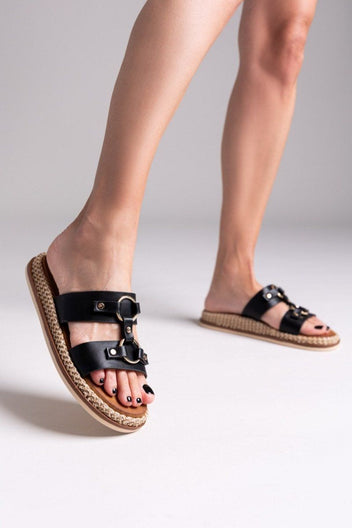Σανδάλια με κρίκους ERYNN - Μαύρο - thefashionproject.gr - ERYNN
