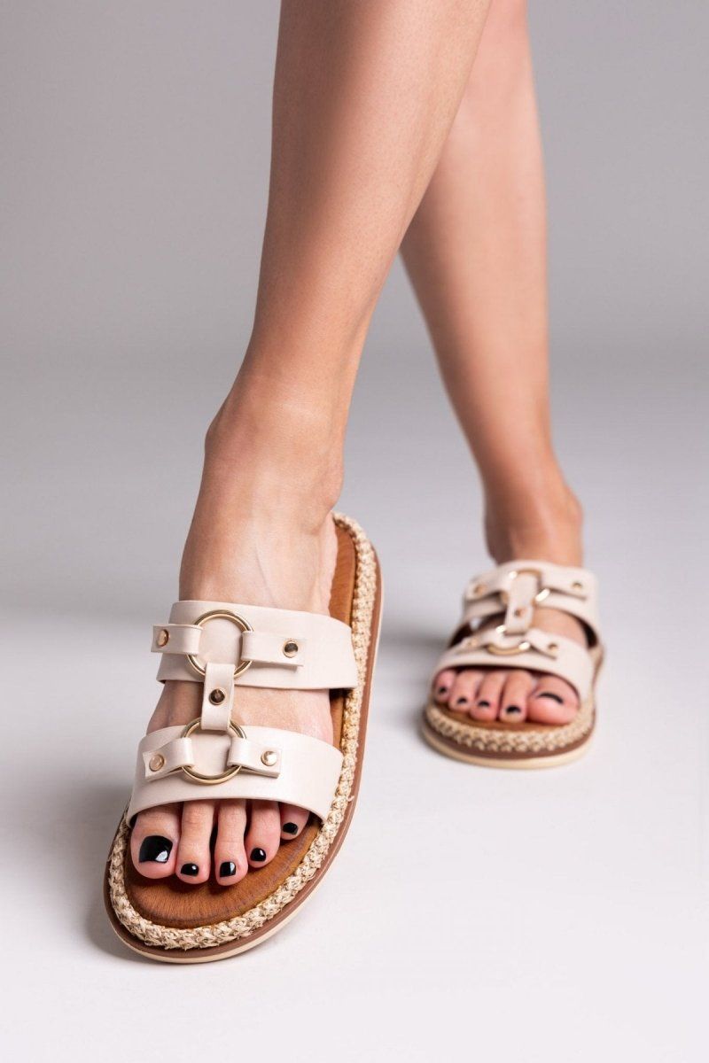 Σανδάλια με κρίκους ERYNN - Μπεζ - thefashionproject.gr - ERYNN