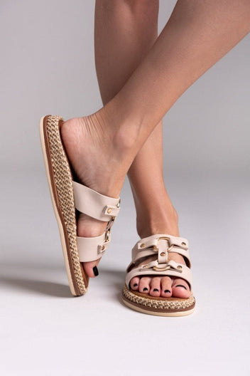 Σανδάλια με κρίκους ERYNN - Μπεζ - thefashionproject.gr - ERYNN