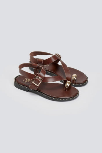 Σανδάλια με μπαρέτα Tfp - Καφέ - thefashionproject.gr - TFP