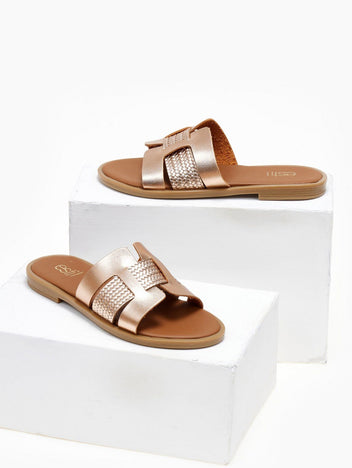 Σανδάλια με περαστή φάσα Estil - Χαλκός - thefashionproject.gr - Estil