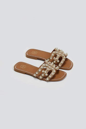 Σανδάλια με πέρλες ERYNN - Τάουπε - thefashionproject.gr - ERYNN