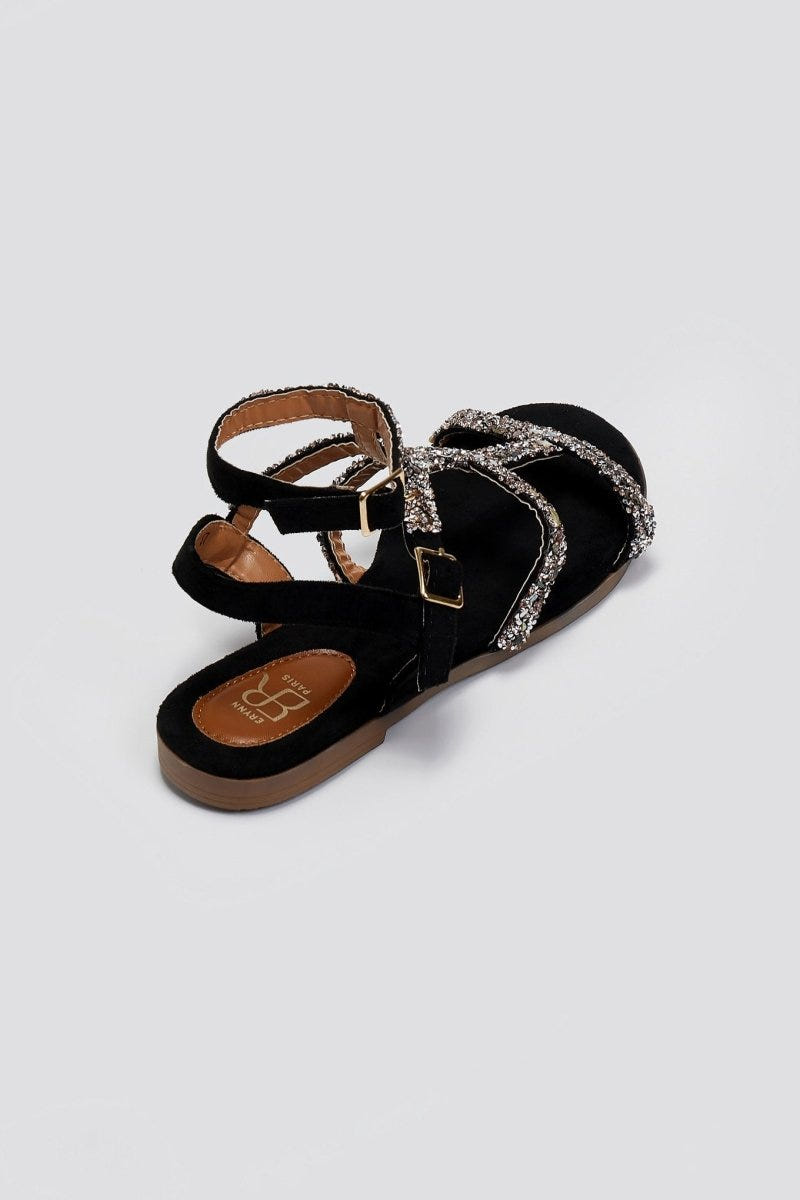 Σανδάλια με πέτρες ERYNN - Μαύρο - thefashionproject.gr - ERYNN