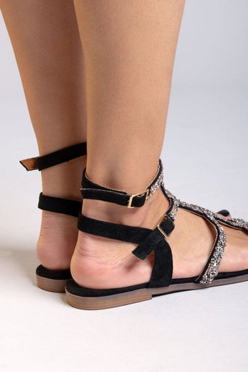 Σανδάλια με πέτρες ERYNN - Μαύρο - thefashionproject.gr - ERYNN