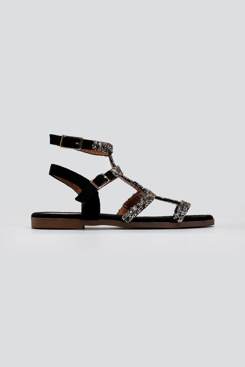 Σανδάλια με πέτρες ERYNN - Μαύρο - thefashionproject.gr - ERYNN