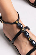 Σανδάλια με πέτρες Tfp - Μαύρο - thefashionproject.gr - TFP