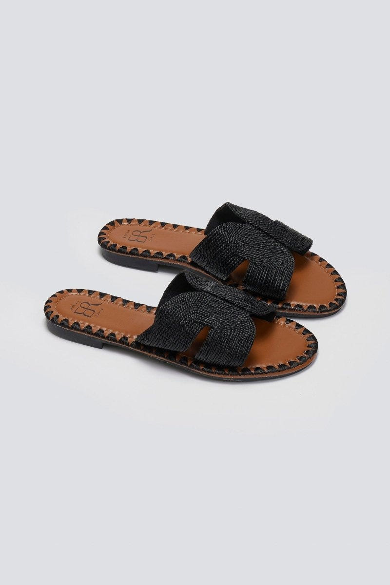 Σανδάλια με πλεκτή φάσα ERYNN - Μαύρο - thefashionproject.gr - ERYNN