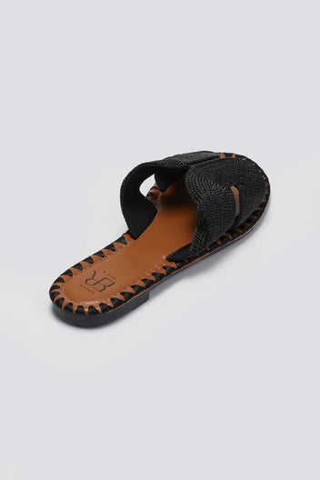 Σανδάλια με πλεκτή φάσα ERYNN - Μαύρο - thefashionproject.gr - ERYNN
