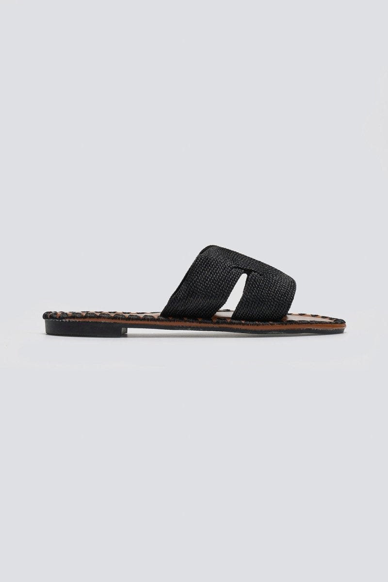 Σανδάλια με πλεκτή φάσα ERYNN - Μαύρο - thefashionproject.gr - ERYNN