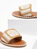 Σανδάλια με πλεκτή φάσα ERYNN - Μπεζ - thefashionproject.gr - ERYNN