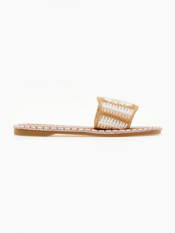 Σανδάλια με πλεκτή φάσα ERYNN - Μπεζ - thefashionproject.gr - ERYNN