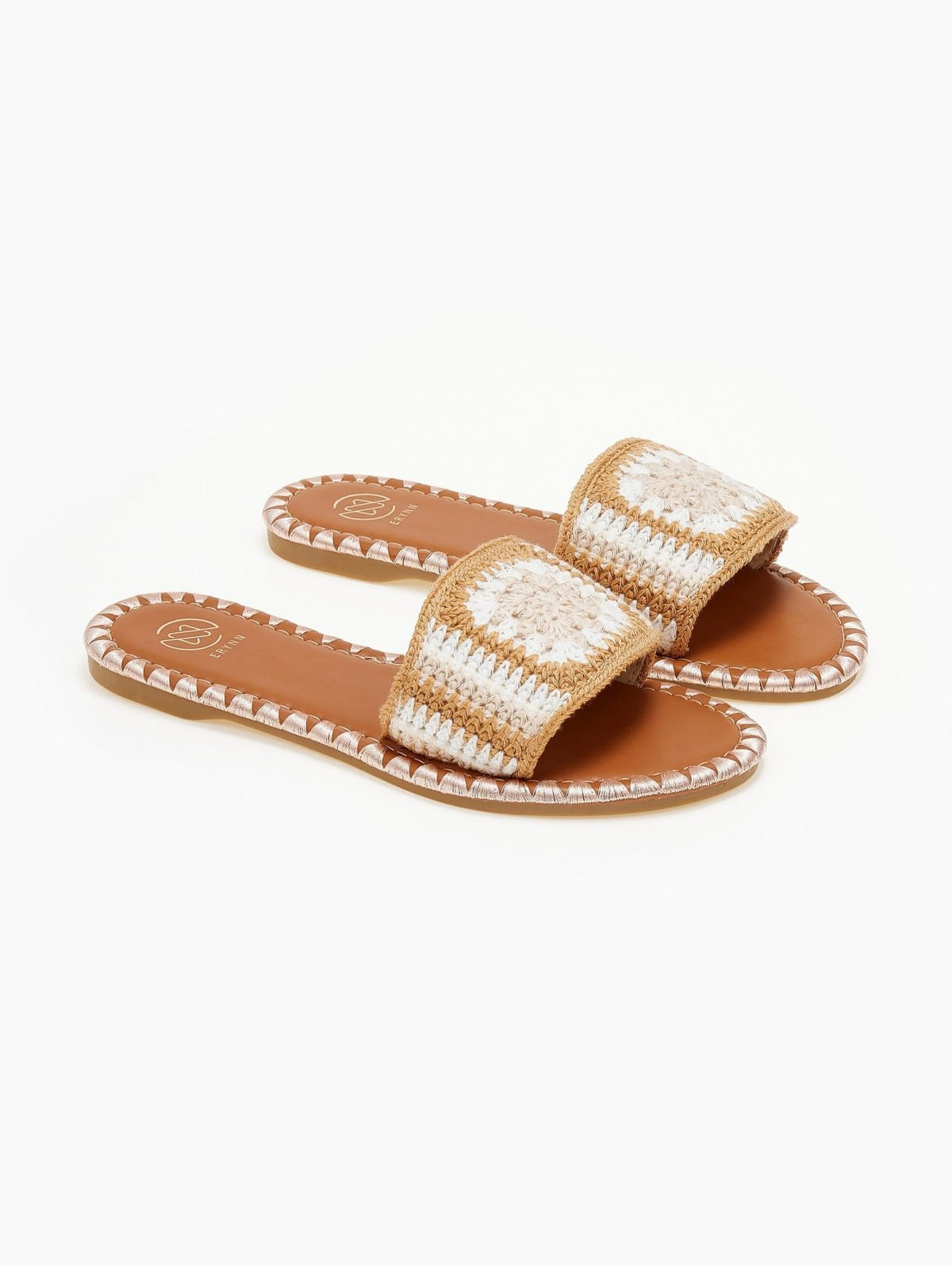 Σανδάλια με πλεκτή φάσα ERYNN - Μπεζ - thefashionproject.gr - ERYNN