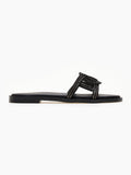 Σανδάλια με πλεκτή φάσα και στρας Estil - Μαύρο - thefashionproject.gr - Estil