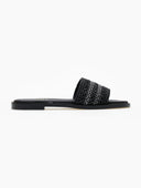 Σανδάλια με πλεκτή ψάθινη φάσα Estil - Μαύρο - thefashionproject.gr - Estil