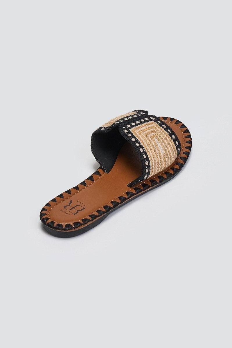 Σανδάλια με πλεκτό σχέδιο ERYNN - Μαύρο - thefashionproject.gr - ERYNN