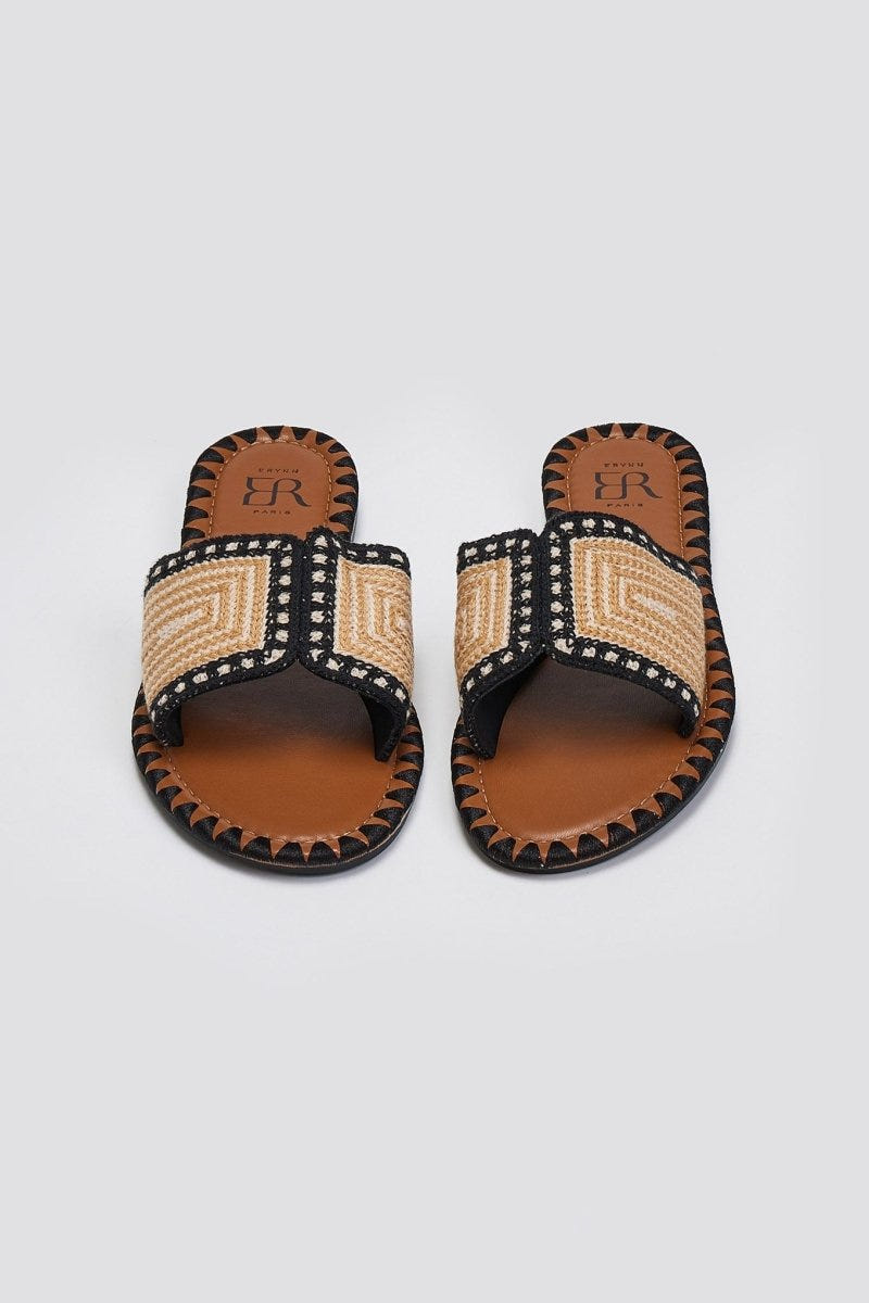 Σανδάλια με πλεκτό σχέδιο ERYNN - Μαύρο - thefashionproject.gr - ERYNN
