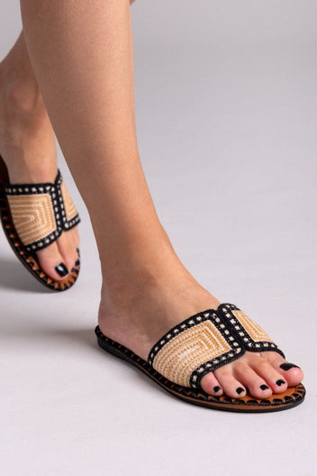 Σανδάλια με πλεκτό σχέδιο ERYNN - Μαύρο - thefashionproject.gr - ERYNN