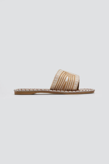 Σανδάλια με πλεκτό σχέδιο ERYNN - Μπεζ - thefashionproject.gr - ERYNN