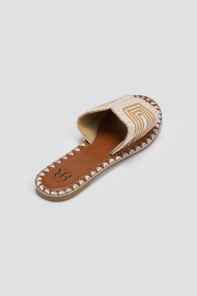 Σανδάλια με πλεκτό σχέδιο ERYNN - Μπεζ - thefashionproject.gr - ERYNN