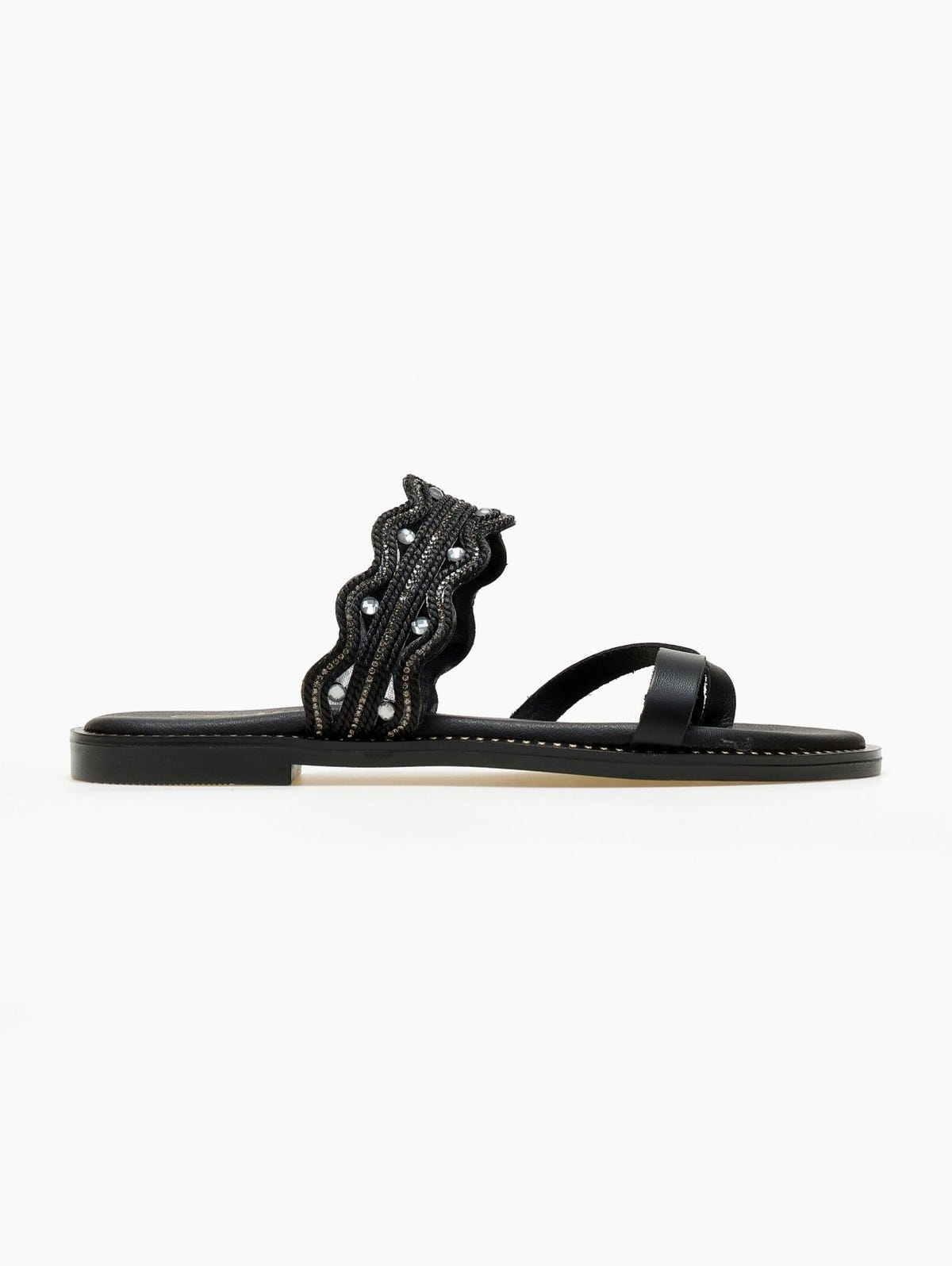 Σανδάλια με πλεκτό σχέδιο Estil - Μαύρο - thefashionproject.gr - Estil