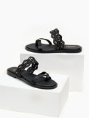 Σανδάλια με πλεκτό σχέδιο Estil - Μαύρο - thefashionproject.gr - Estil
