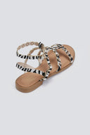 Σανδάλια με ponyskin και print Erynn - Zebra - thefashionproject.gr - ERYNN