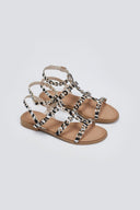 Σανδάλια με ponyskin και print Erynn - Zebra - thefashionproject.gr - ERYNN