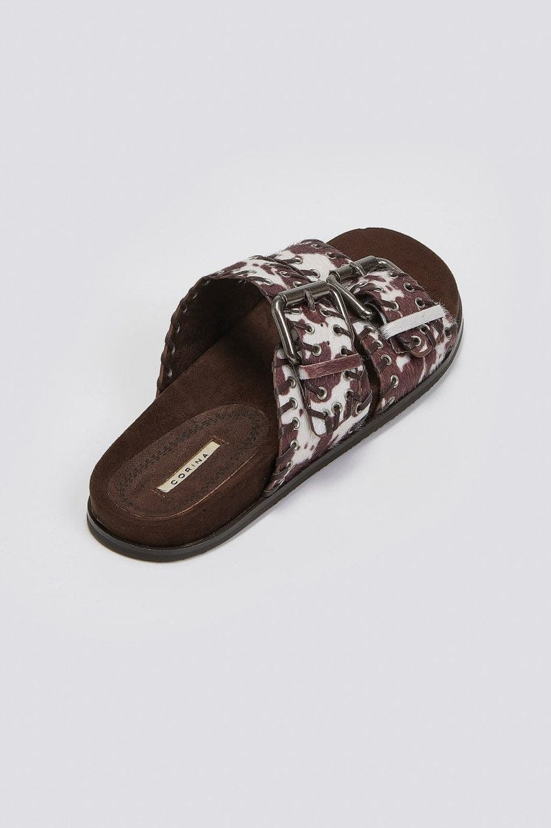 Σανδάλια με print Corina - Καφέ - thefashionproject.gr - CORINA