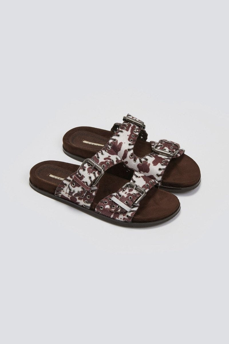 Σανδάλια με print Corina - Καφέ - thefashionproject.gr - CORINA