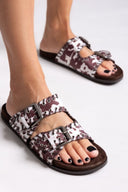 Σανδάλια με print Corina - Καφέ - thefashionproject.gr - CORINA