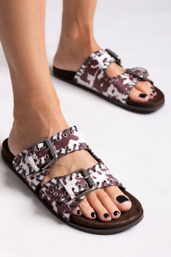 Σανδάλια με print Corina - Καφέ - thefashionproject.gr - CORINA