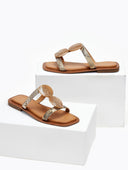 Σανδάλια με print και πέτρες - Μαύρο/Χρυσό - thefashionproject.gr - ERYNN