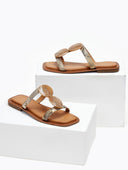 Σανδάλια με print και πέτρες - Μαύρο/Χρυσό - thefashionproject.gr - ERYNN