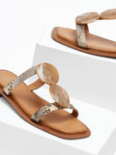 Σανδάλια με print και πέτρες - Μαύρο/Χρυσό - thefashionproject.gr - ERYNN