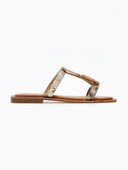 Σανδάλια με print και πέτρες - Μαύρο/Χρυσό - thefashionproject.gr - ERYNN