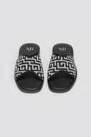 Σανδάλια με print μαίανδρο - Μαύρο - thefashionproject.gr - MIRA