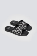 Σανδάλια με print μαίανδρο - Μαύρο - thefashionproject.gr - MIRA