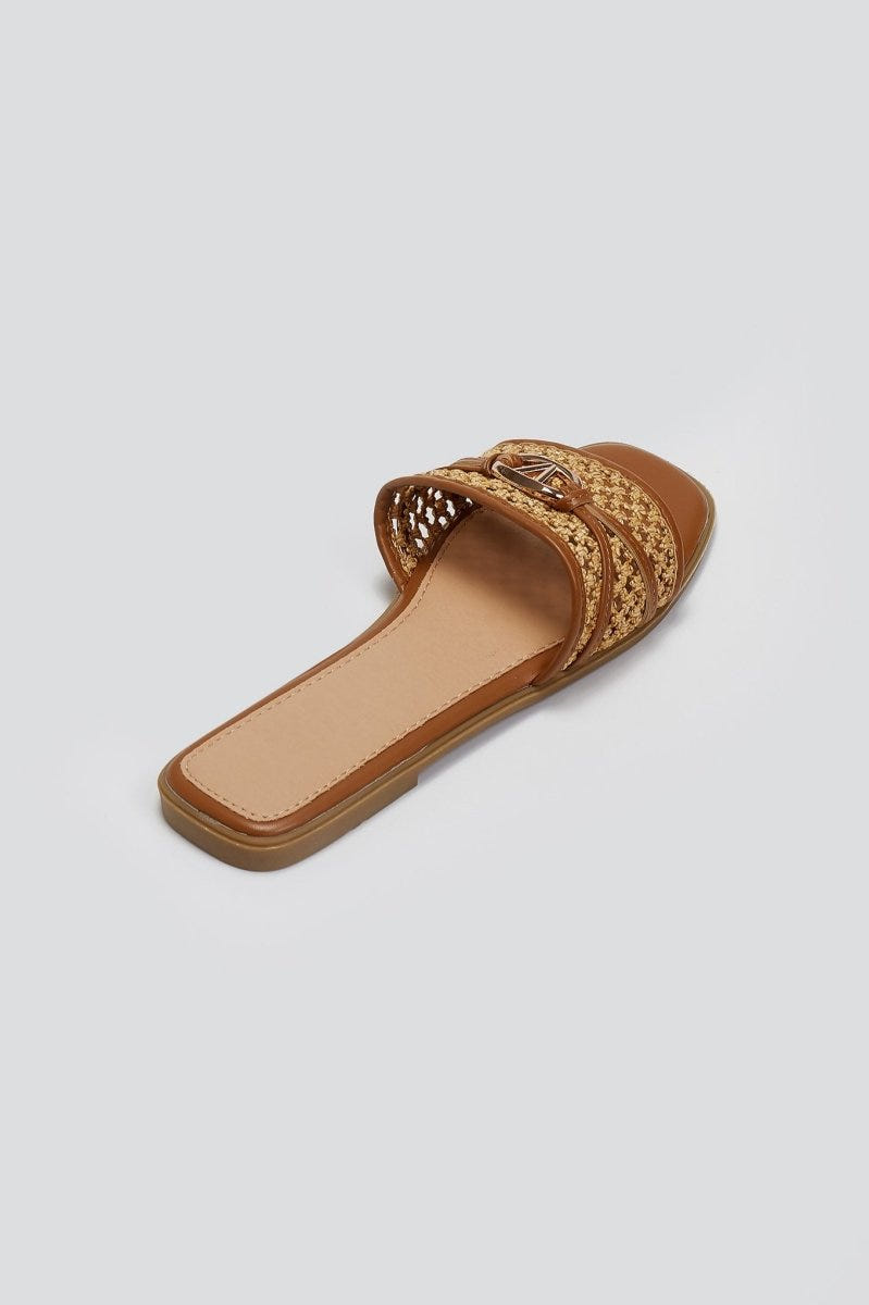 Σανδάλια με ψάθα ERYNN - Κάμελ - thefashionproject.gr - ERYNN