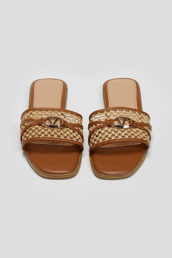 Σανδάλια με ψάθα ERYNN - Κάμελ - thefashionproject.gr - ERYNN