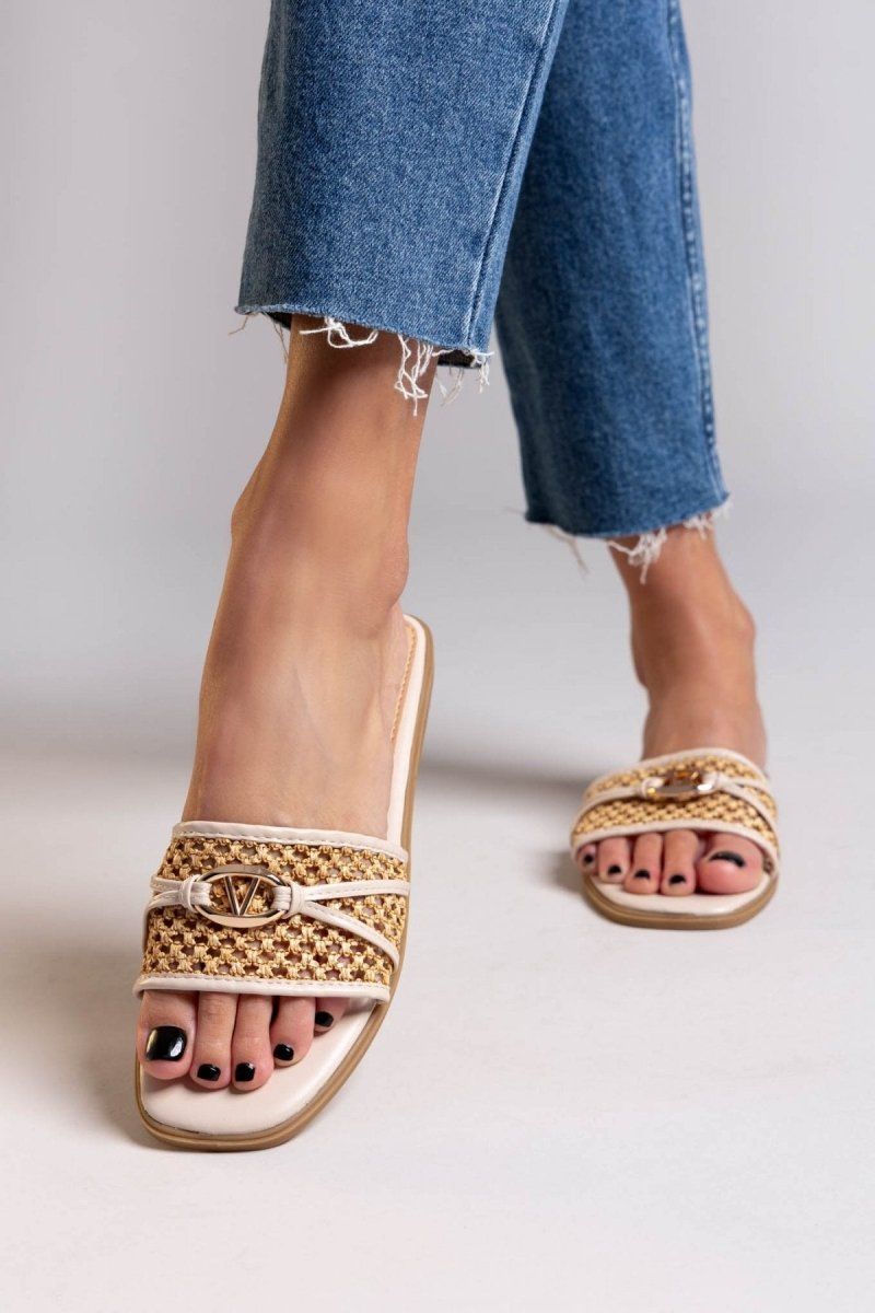 Σανδάλια με ψάθα ERYNN - Μπεζ - thefashionproject.gr - ERYNN