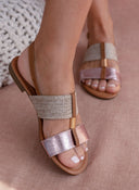 Σανδάλια με ψάθα και μεταλλικό χρώμα ERYNN - Ροζ - thefashionproject.gr - ERYNN