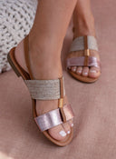 Σανδάλια με ψάθα και μεταλλικό χρώμα ERYNN - Ροζ - thefashionproject.gr - ERYNN